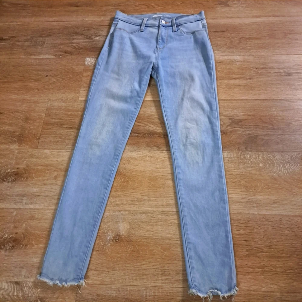 Old Navy Kids Light Blue Distressed Hem Ballerina Jeggings Girl's Jeans Size 14